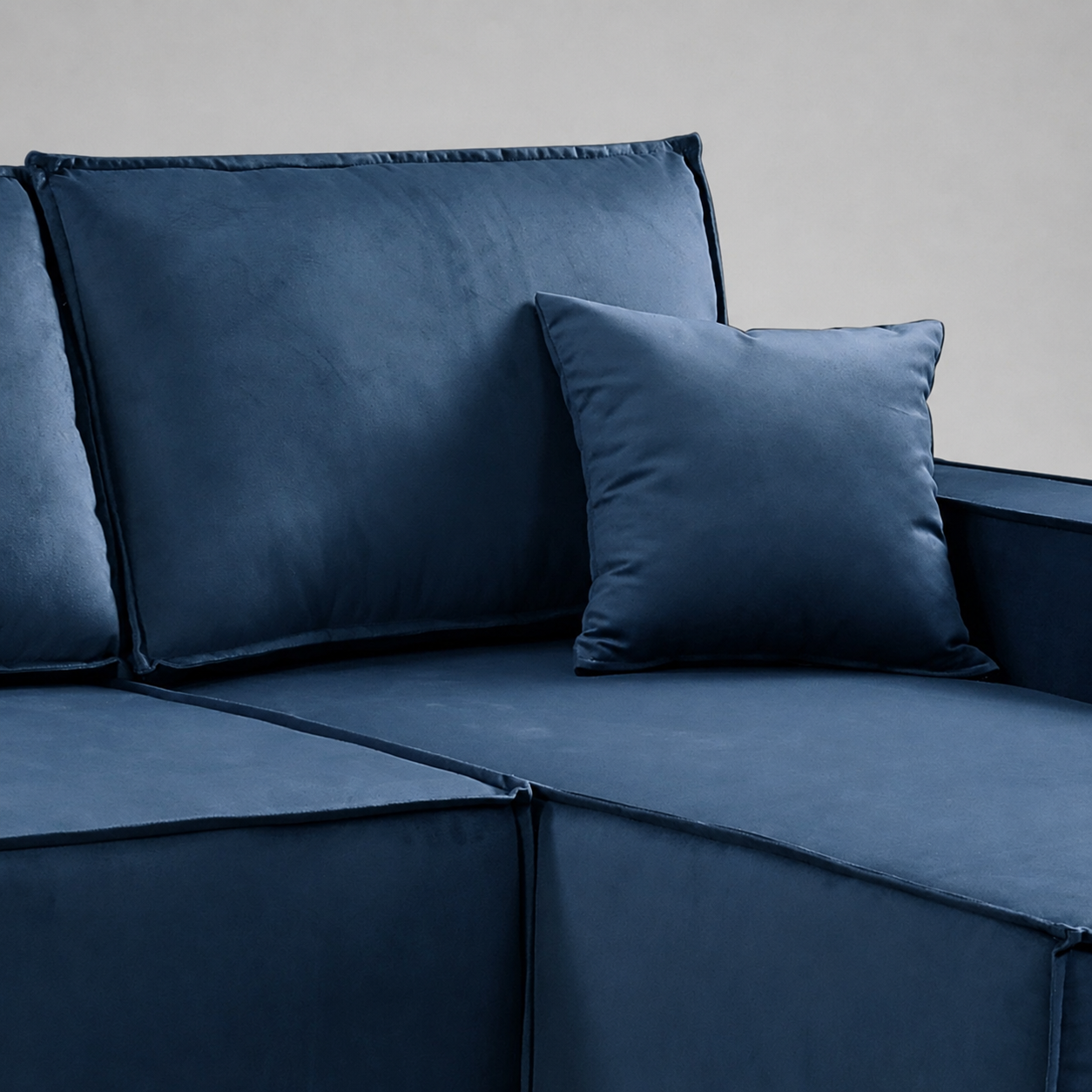 Pati Universal Sofabed, Corner, Plush Fabric, Blue
