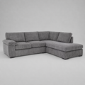 Amalfi Jumbo Cord Corner Sofa (Right Hand Side Chaise) - Grey
