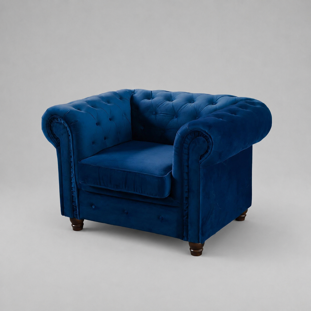 Infinity Plush Fabric, 1 Seater, Blue