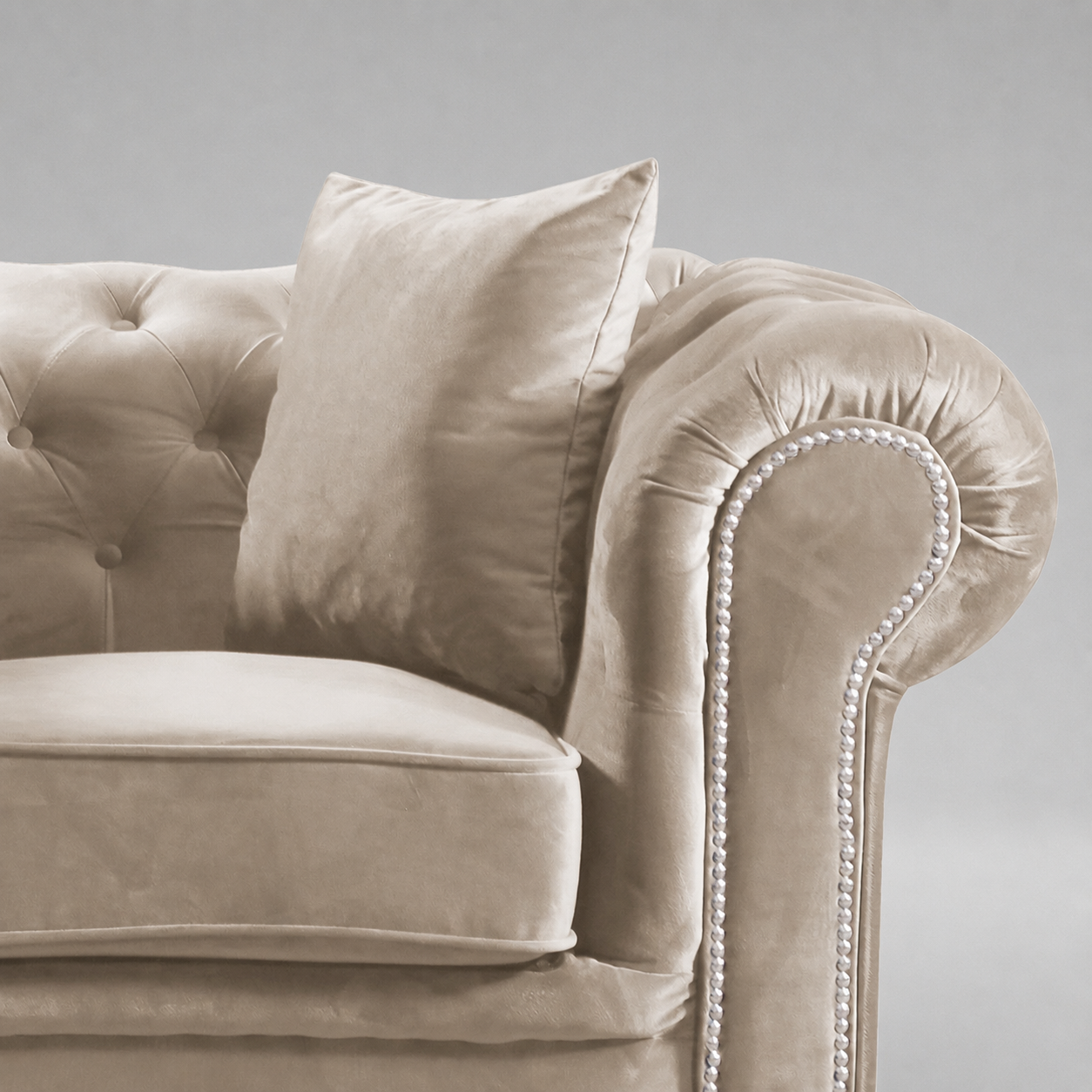 Roma Chesterfield, Beige, 1 seater