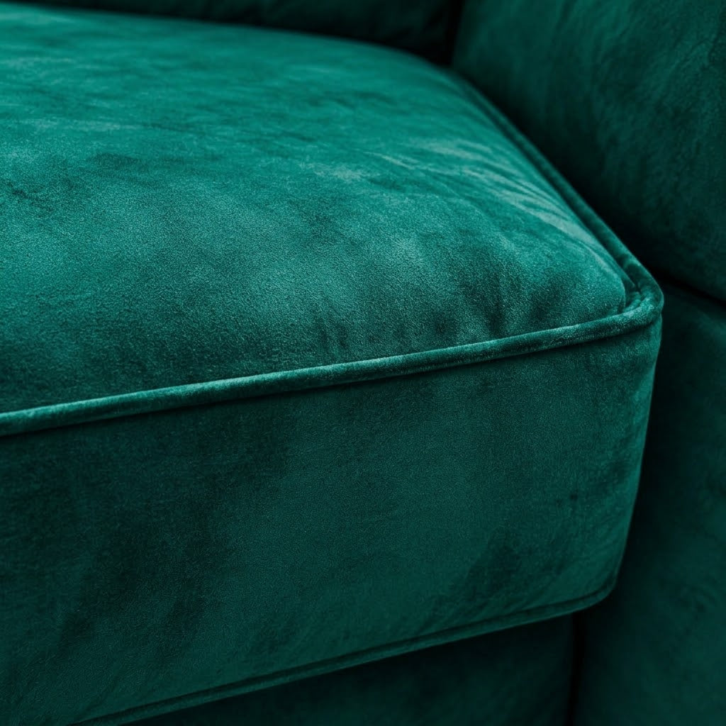 Pickford U-Shape Sofa, Plush Soft Velvet, Emerald Green