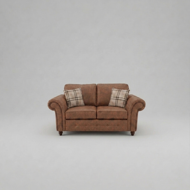 Oakland, 2 seater, Faux Leather, Brown