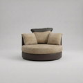 Dino, Swivel Chair, Beige + Brown