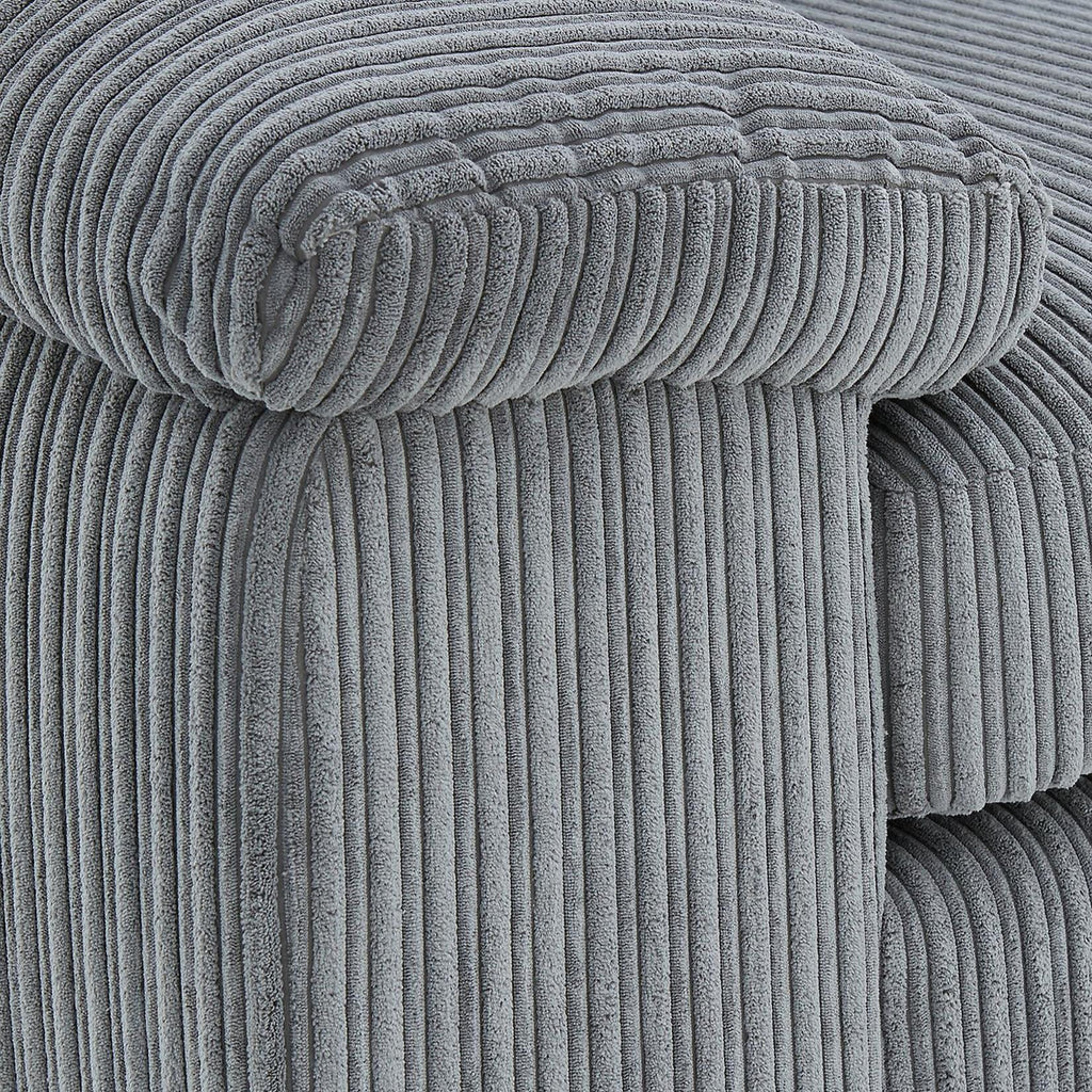 Amalfi Jumbo Cord Corner Sofa (Right Hand Side Chaise) - Grey