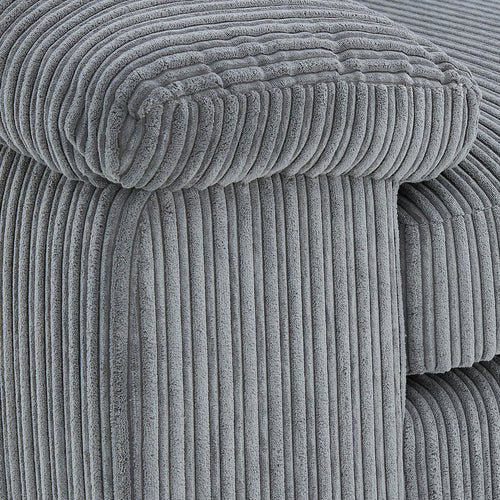 Amalfi Jumbo Cord Corner Sofa (Right Hand Side Chaise) - Grey
