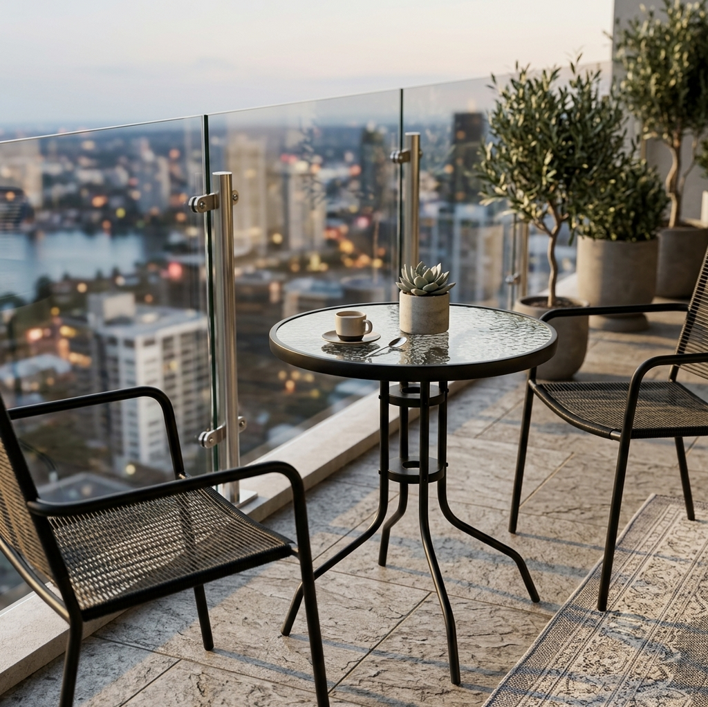 Glass Balcony Table