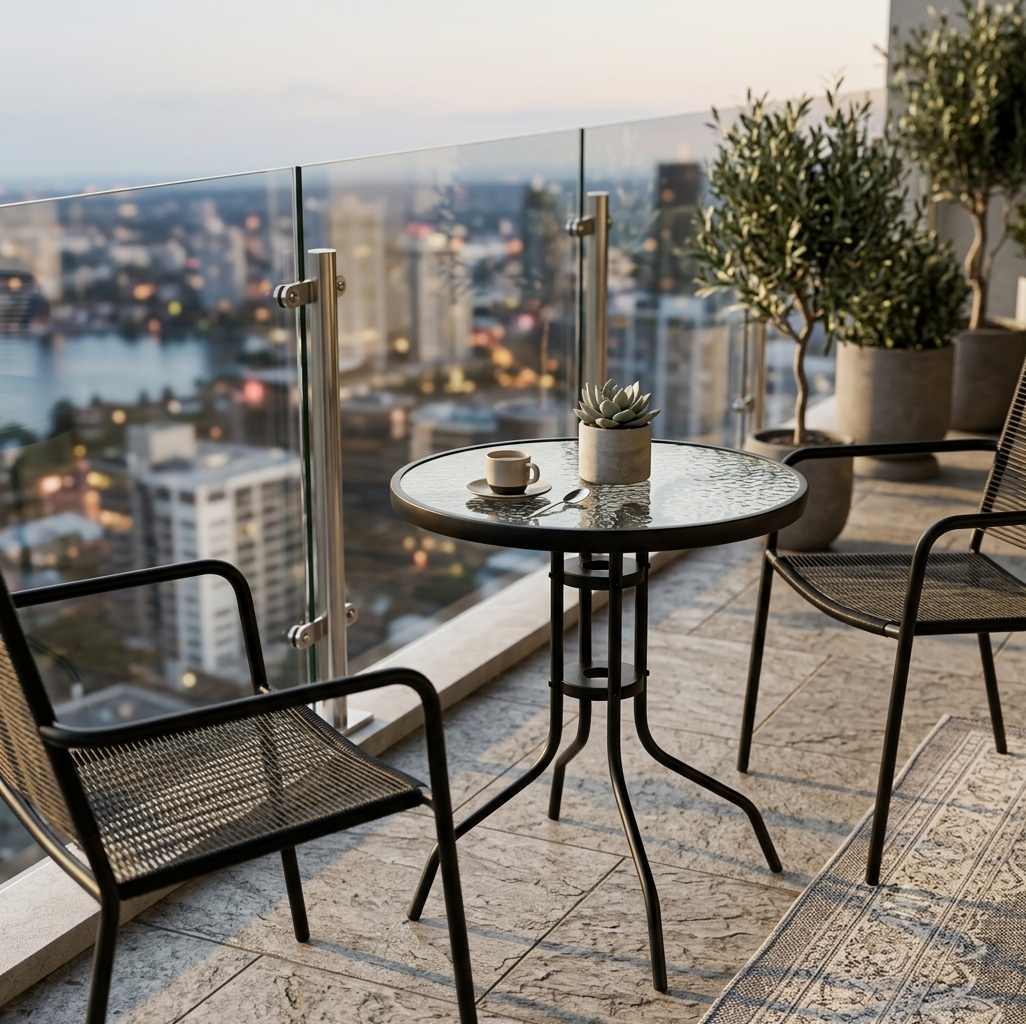 Glass Balcony Table