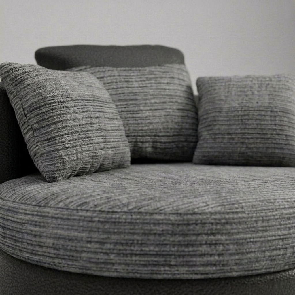 Dino, Swivel Chair, Grey + Black