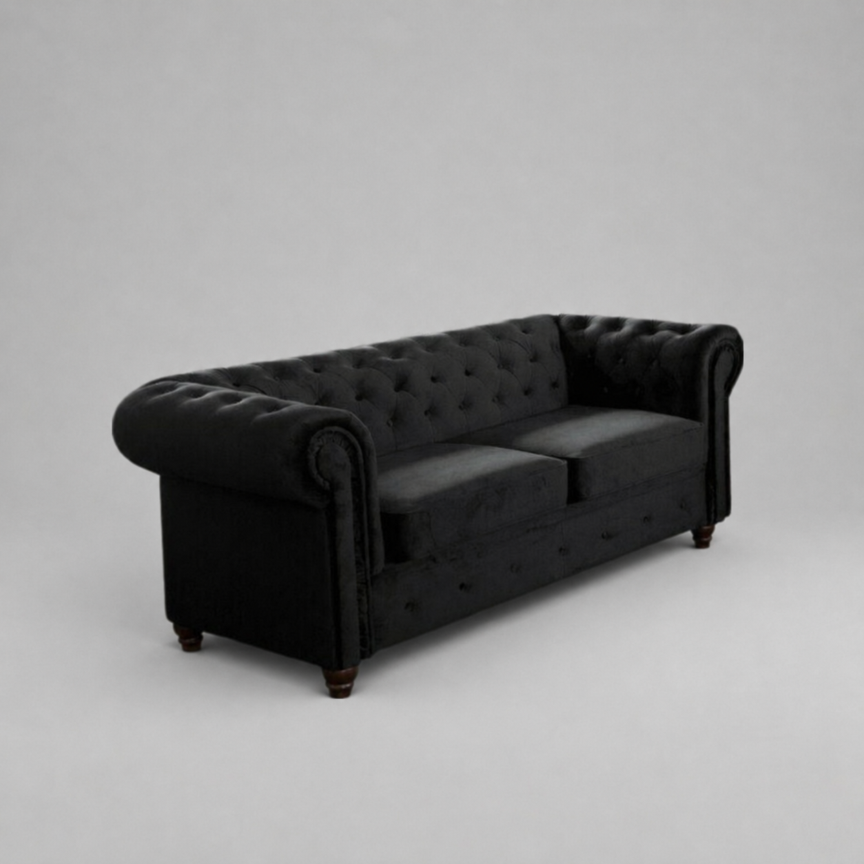 Infinity Plush Fabric, 2 Seater, Black