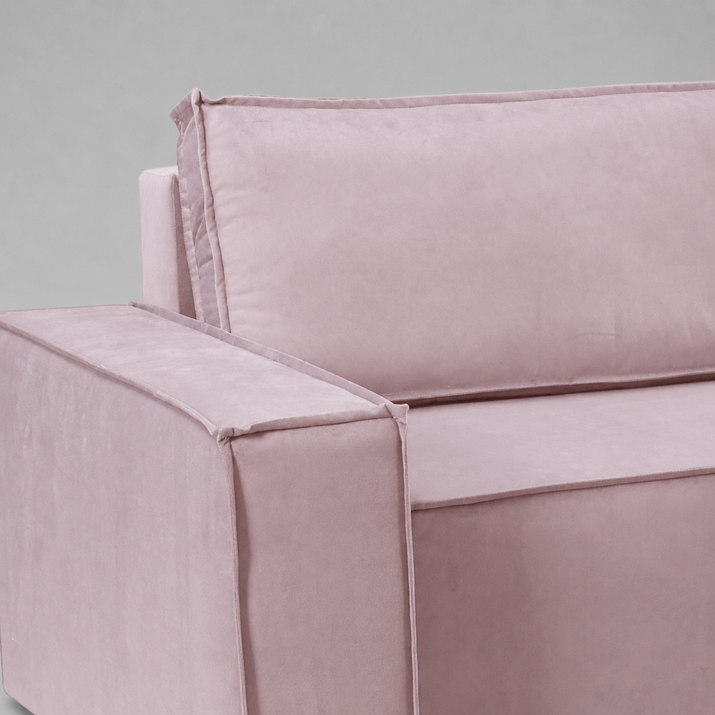 Pati Universal Sofabed, Corner, Plush Fabric, Pastel Pink