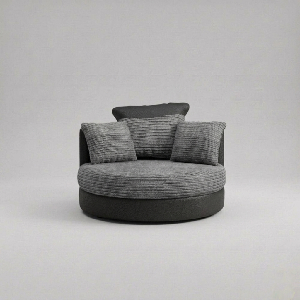 Dino, Swivel Chair, Grey + Black