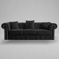 Roma Chesterfield, Black, 3 seater