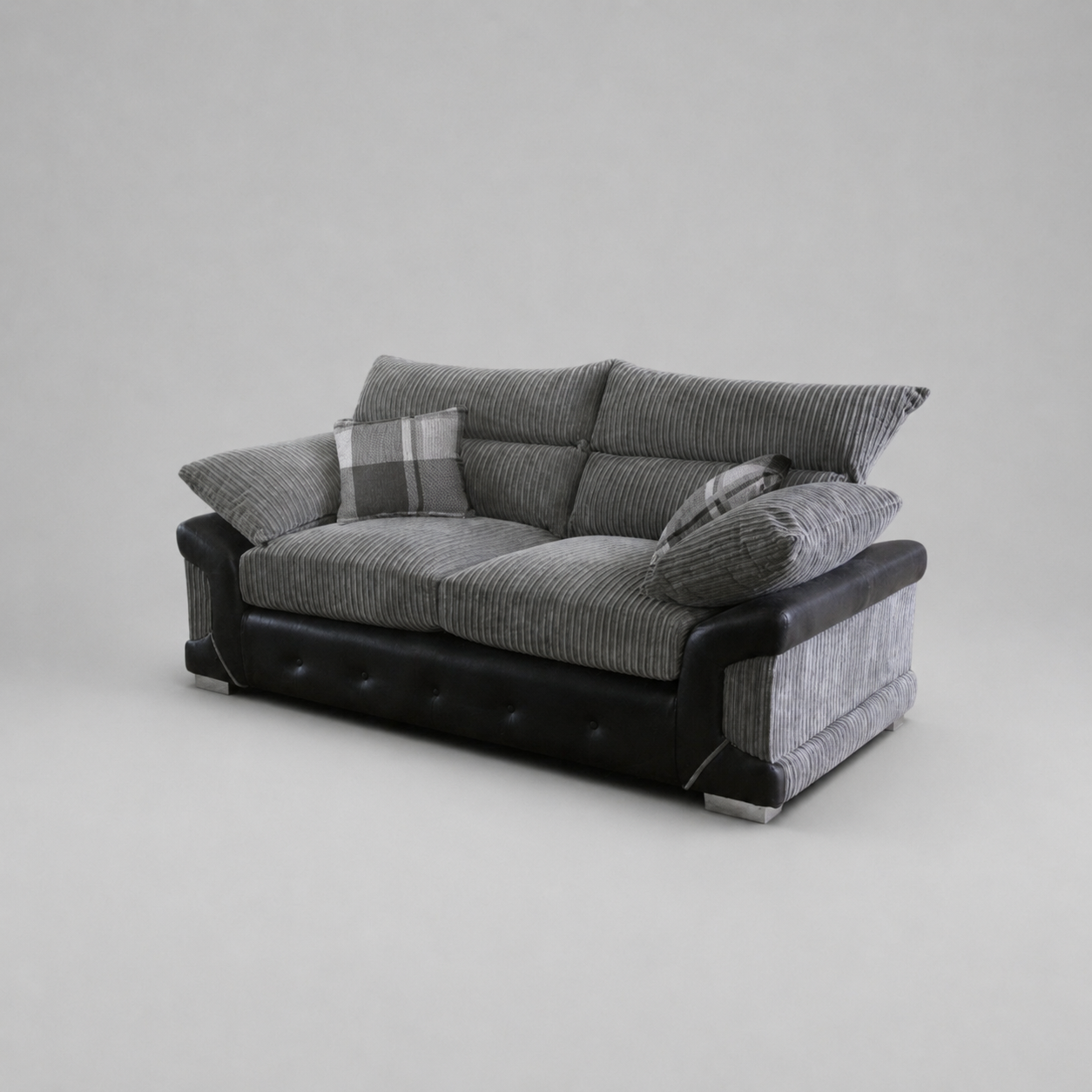 Logan, 3 Seater, Grey + Black