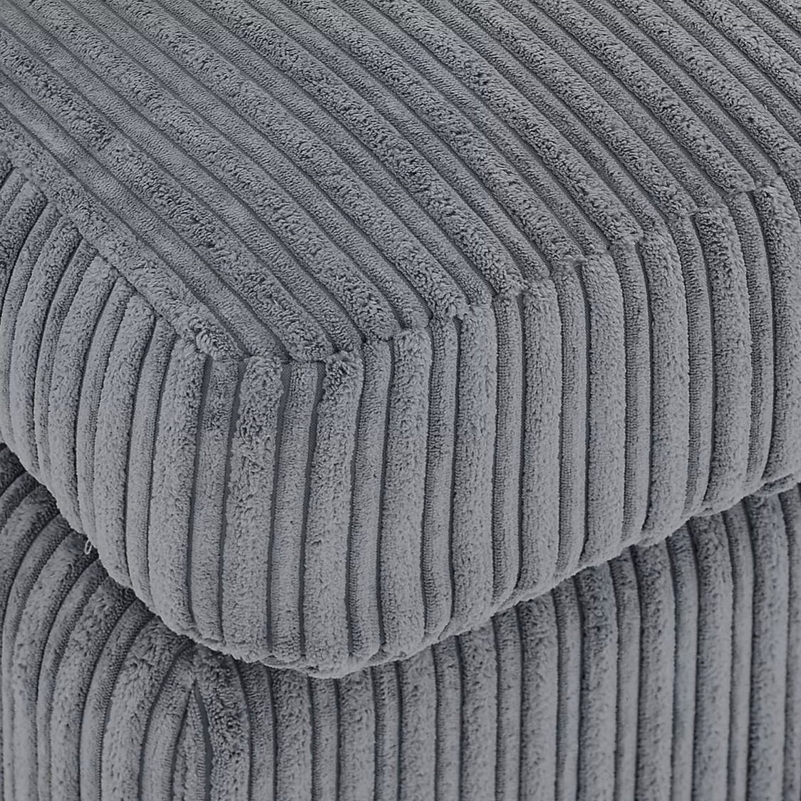 Amalfi Jumbo Cord Corner Sofa (Right Hand Side Chaise) - Grey