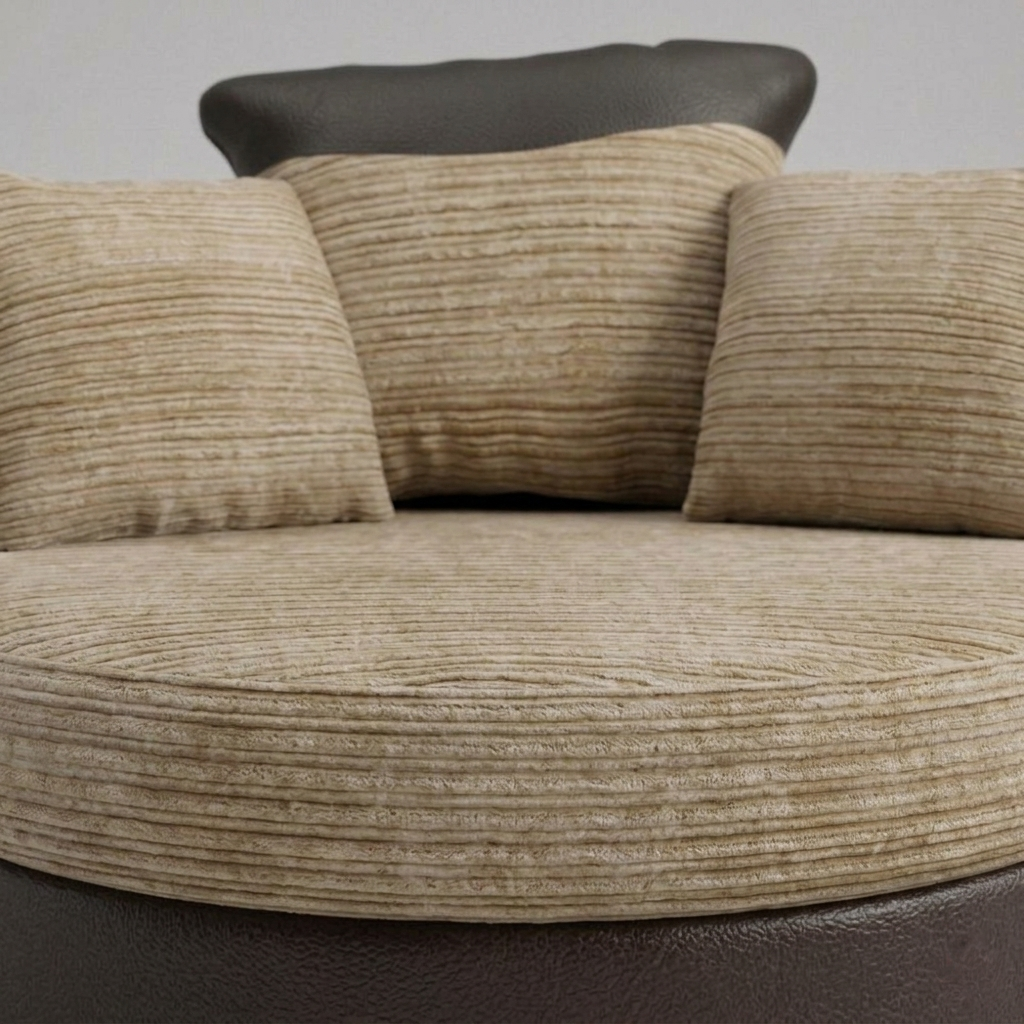 Dino, Swivel Chair, Beige + Brown