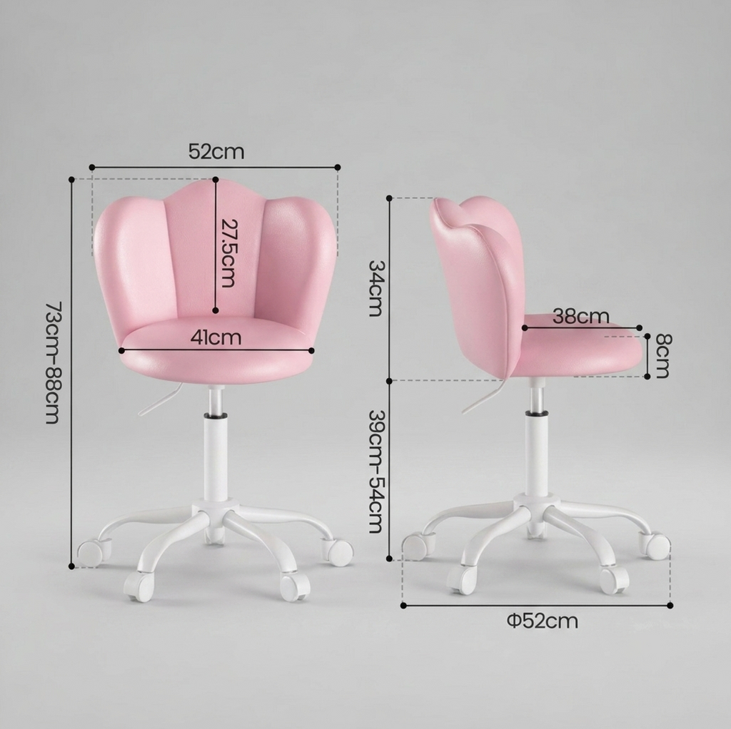 Pink Desk Swivel Chair - PU Leather