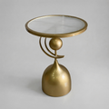 Golden Round Table with Glass Top