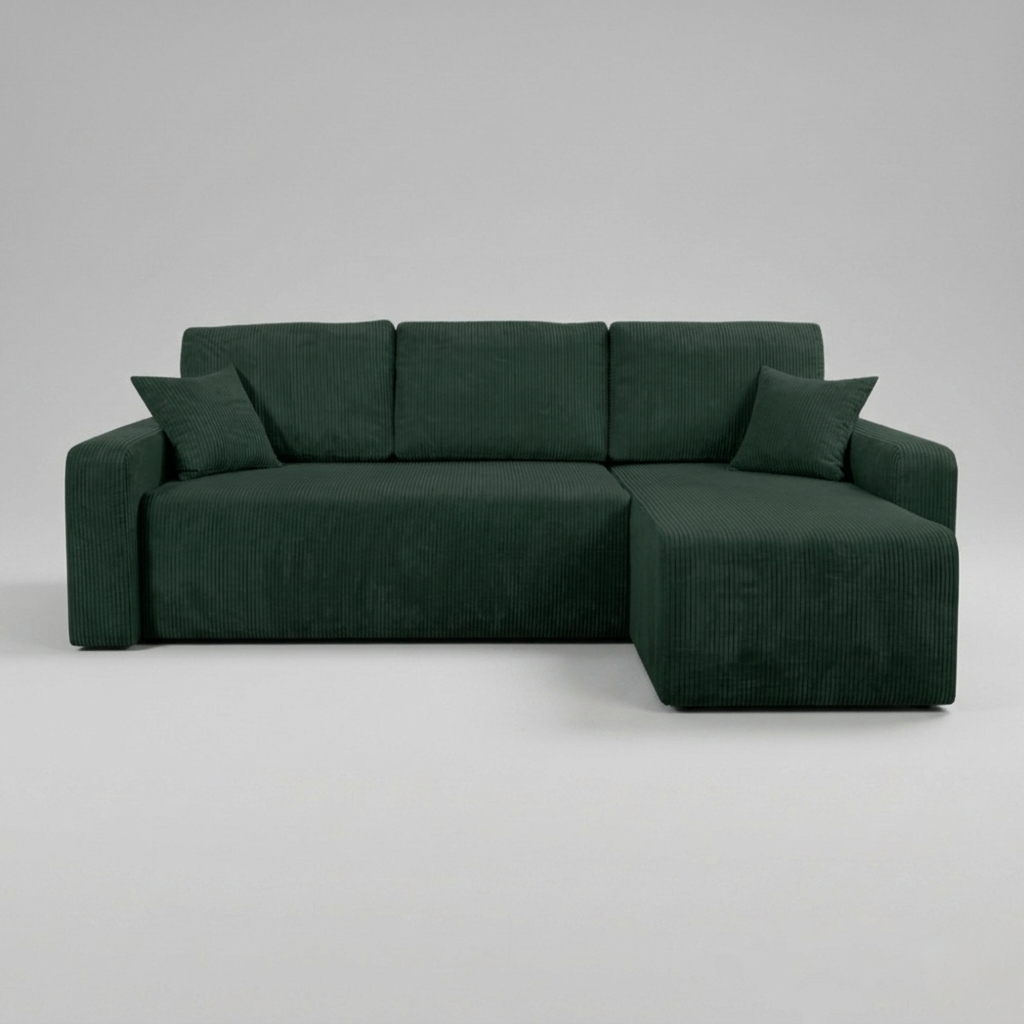 Yasmine L Shaped Sofabeds, Green
