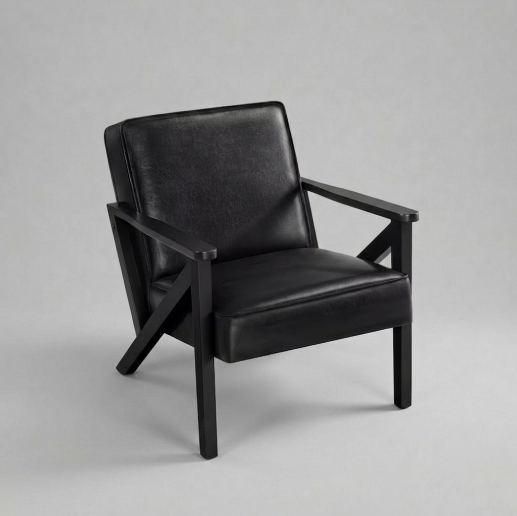 Faux leather accent chair