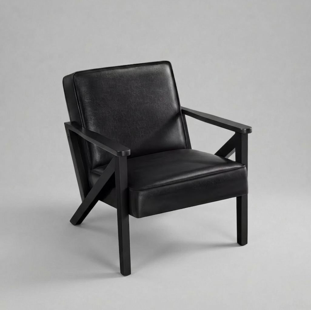 Faux leather accent chair
