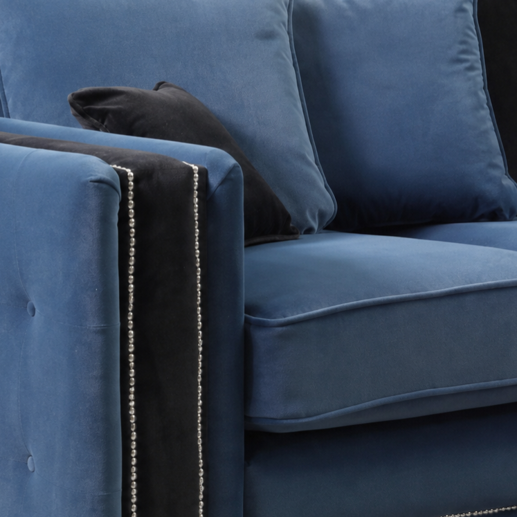 Bentley, Corner, Matte Velvet, Blue + Black