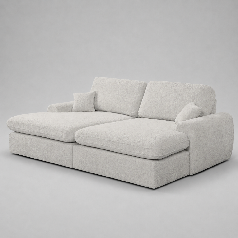 Vinicius, Modular Cinema Set, Beige, L Shaped Corner (Pouf included)