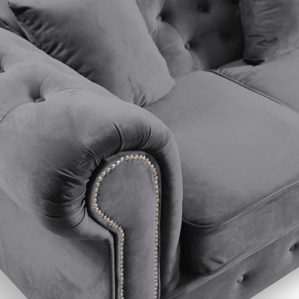 Roma Chesterfield, Grey, 3 seater