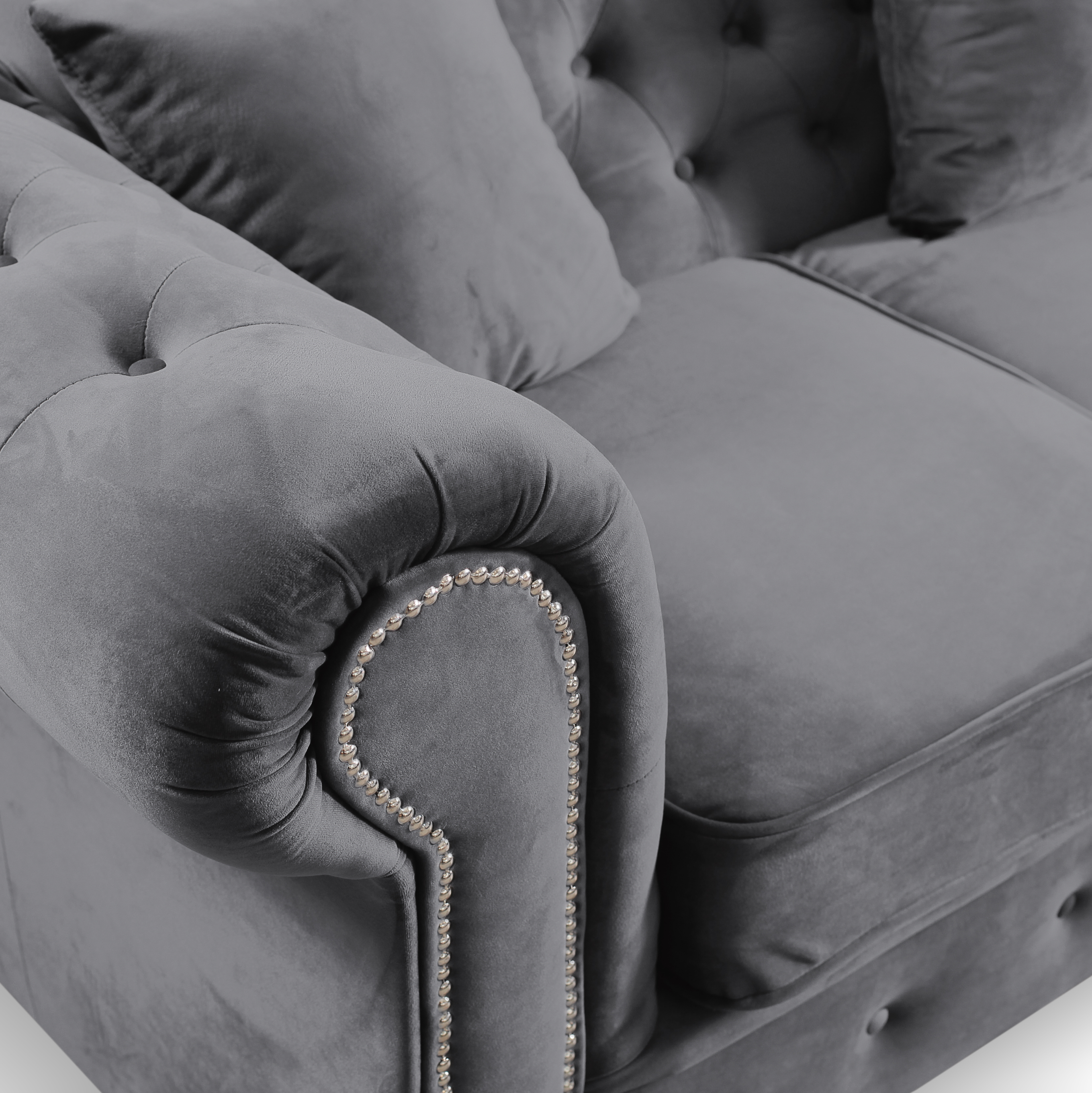 Roma Chesterfield, Grey, 3 seater