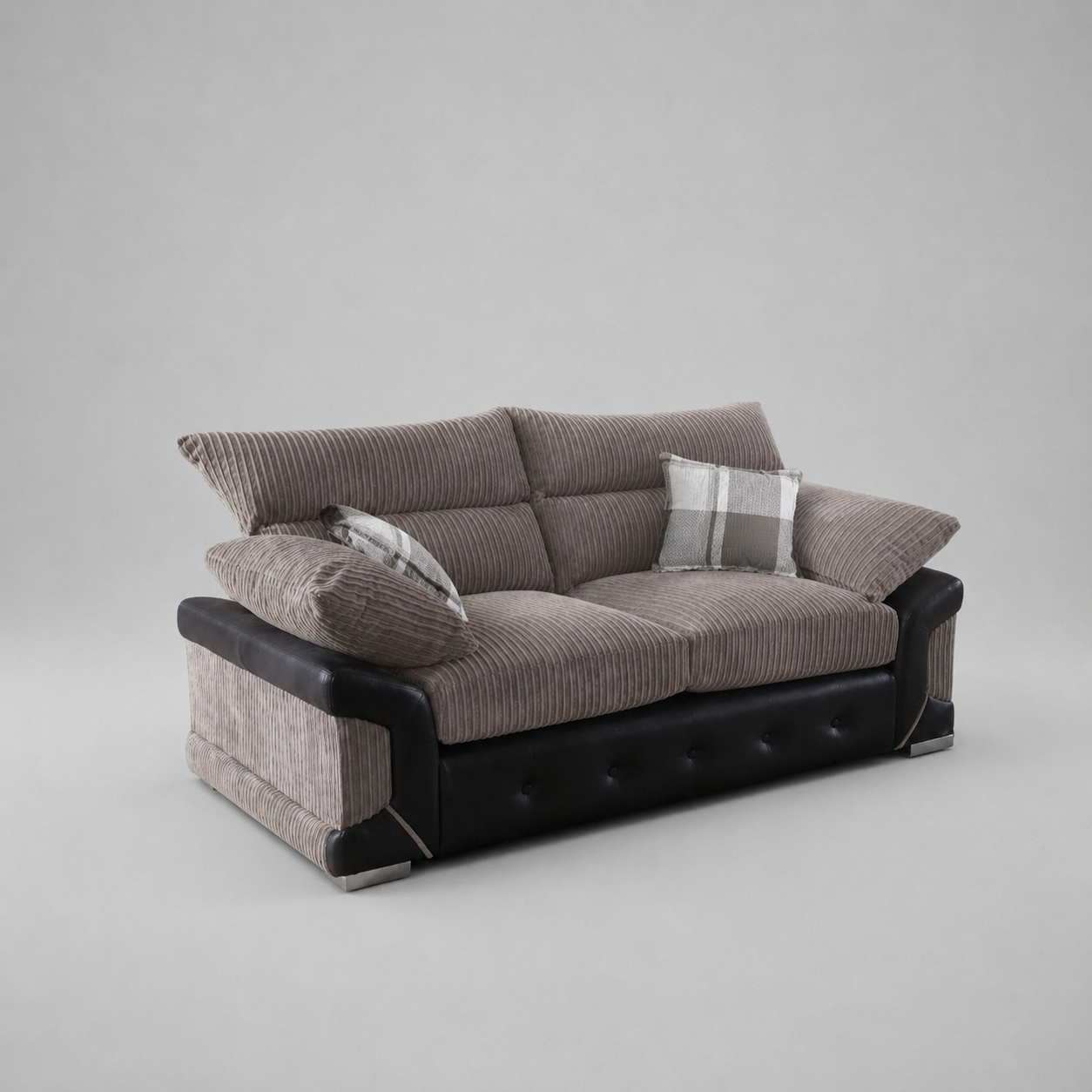 Logan, 3 Seater, Beige + Black