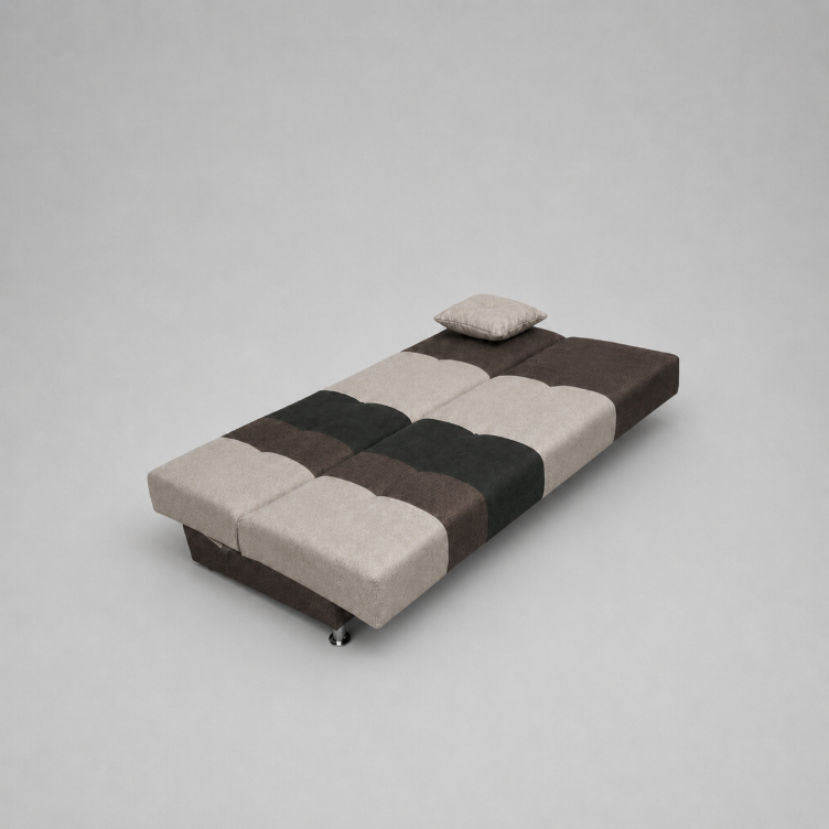 Avesta Click Clack Sofabed, 3 Seater, Brown + Beige + Black