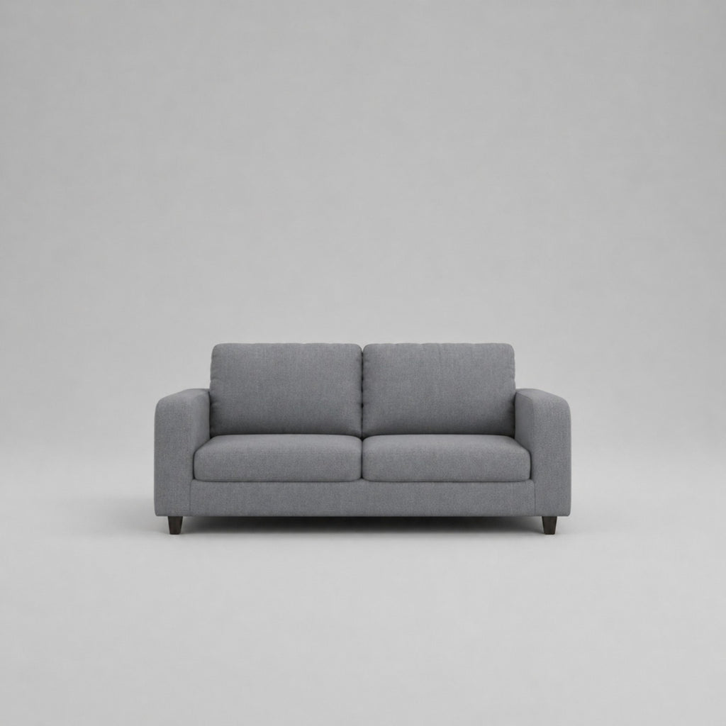 Box, Light Grey, Plush Fabric, 3 Seater Sofa