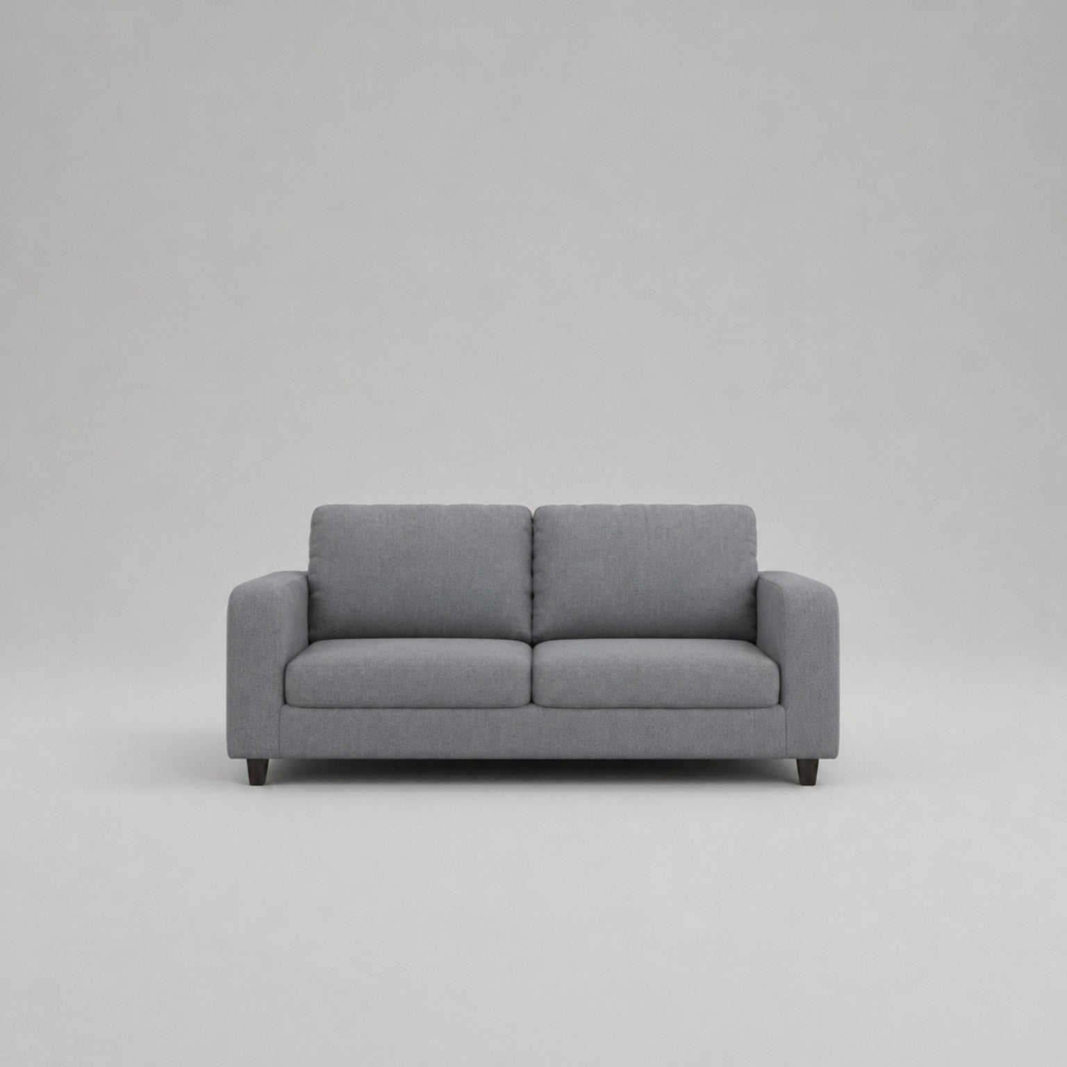 Box, Light Grey, Plush Fabric, 3 Seater Sofa