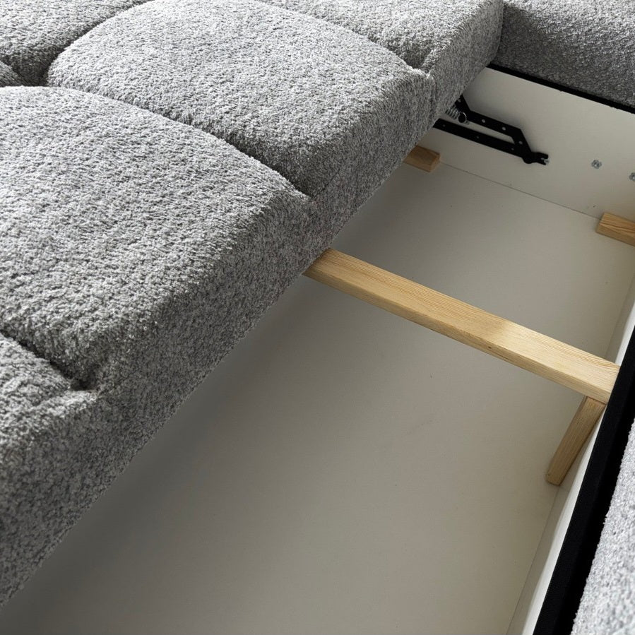 Deli - Reversible L Shaped Sofabed - Grey