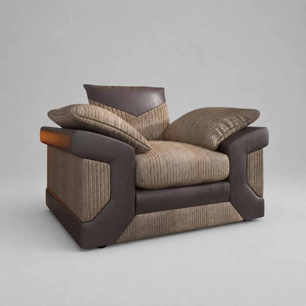 Dino, 1 Seater, Beige + Brown