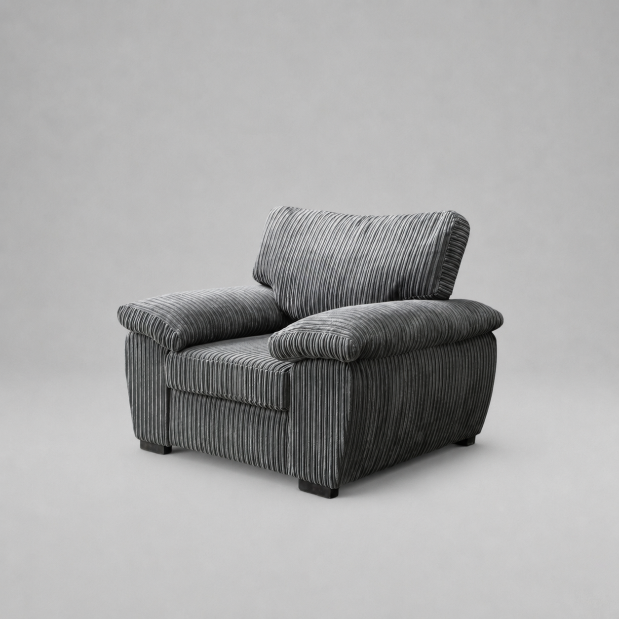 Amalfi Jumbo Cord 1 Seater Sofa - Grey
