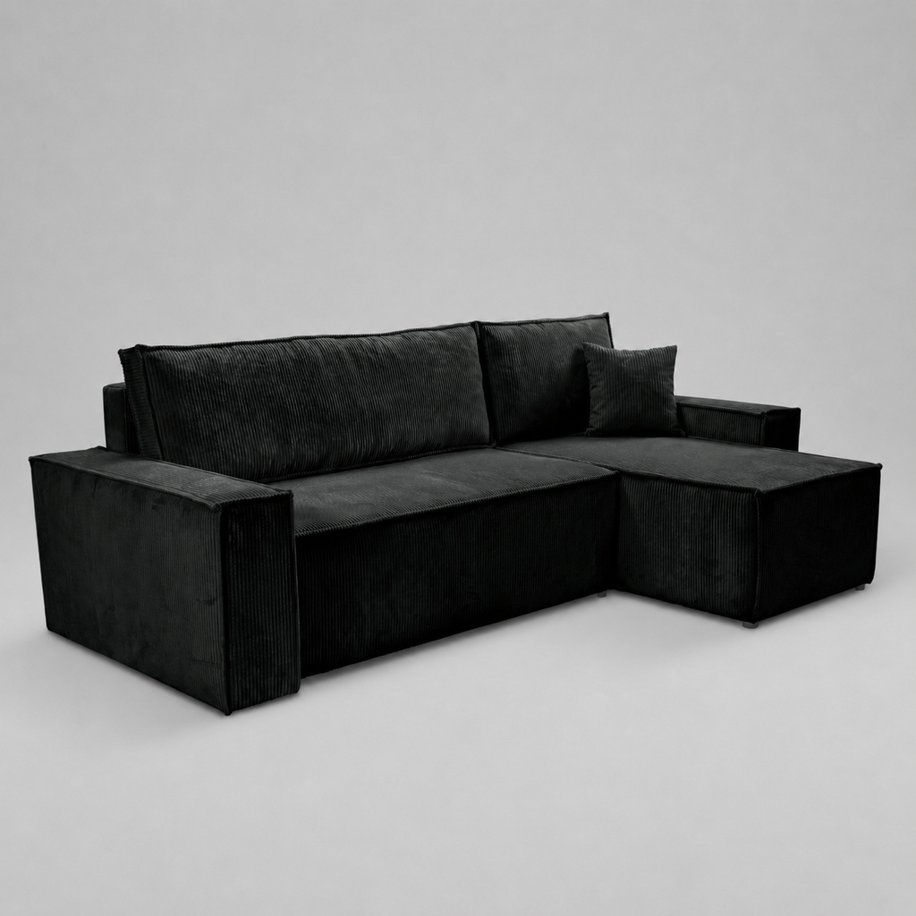 Pati Universal Jumbo Cord Sofabed, Corner - Black
