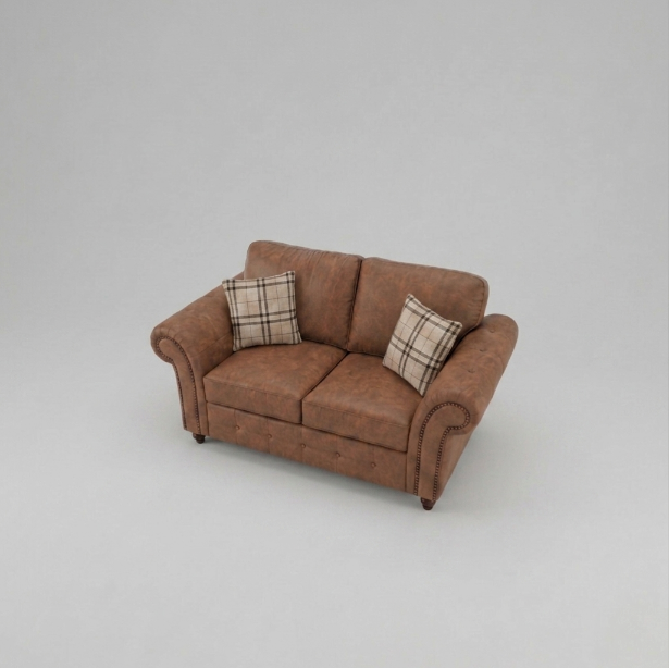 Oakland, 2 seater, Faux Leather, Brown