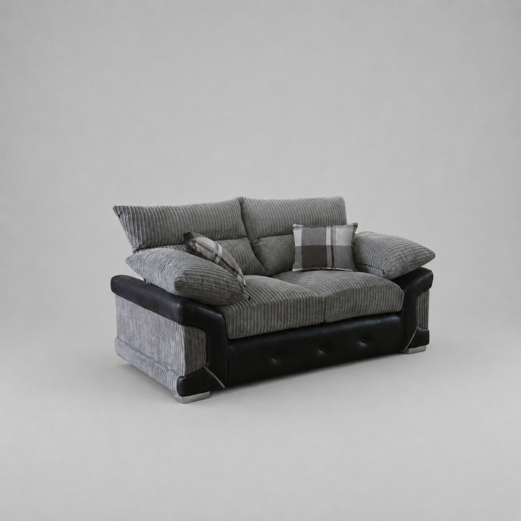 Logan, 2 Seater, Grey + Black