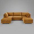 Pickford U-Shape Sofa, Plush Soft Velvet, Mustard