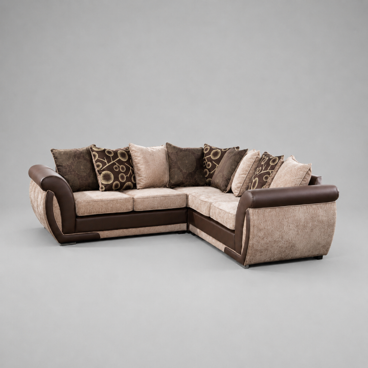 Shannon, Corner, Beige + Brown