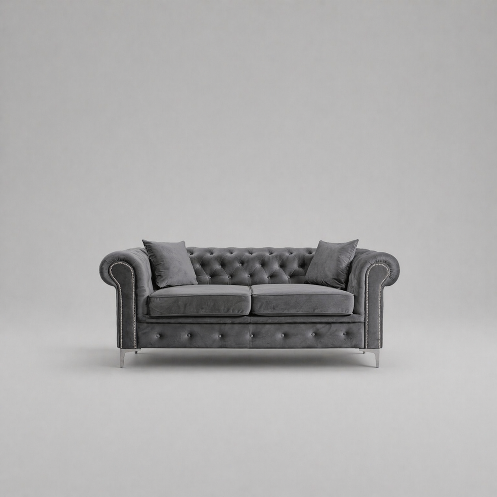 Roma Chesterfield, Grey, 2 seater