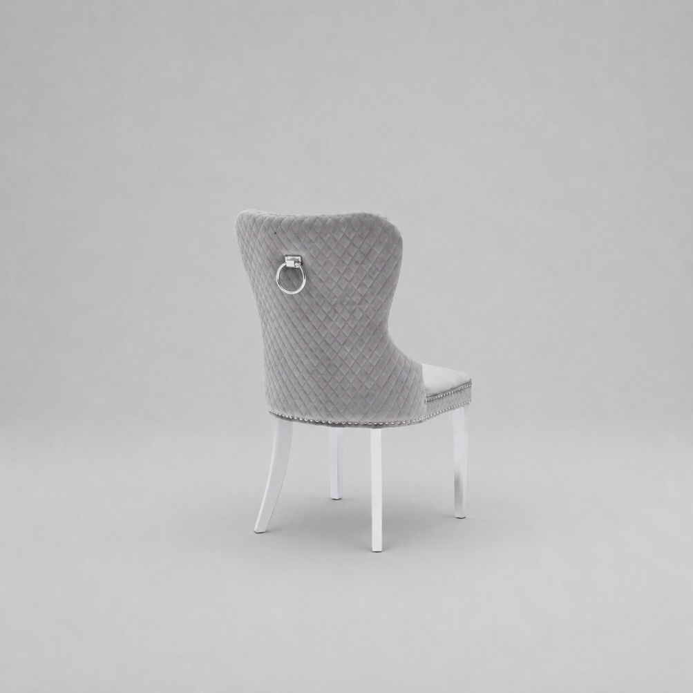 Nocca, Dining Chair, Grey Velvet