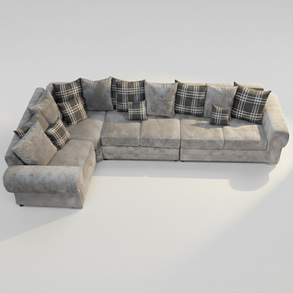 Verona 5 Seater Corner, Silver