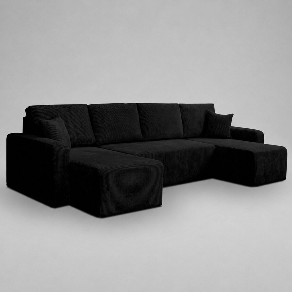 Yasmine U Shaped Sofabeds, Black