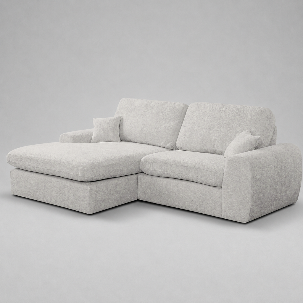 Vinicius, Modular Cinema Set, Beige, L Shaped Corner (Pouf included)