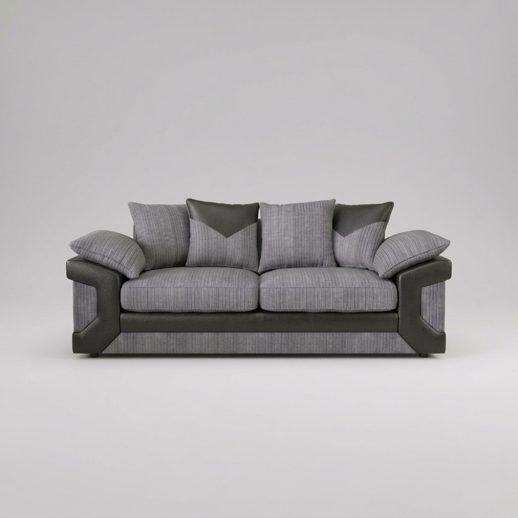 Dino, 3 Seater, Grey + Black