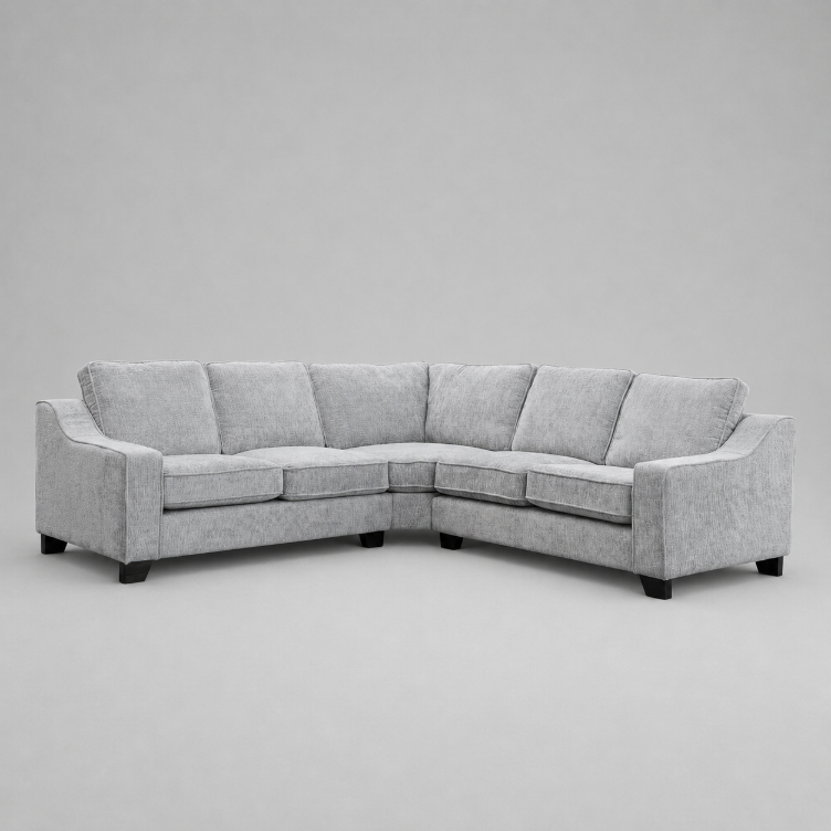 Nabraska, 5 seater Corner, Light Grey/Silver