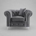 Roma Chesterfield, Grey, 1 seater