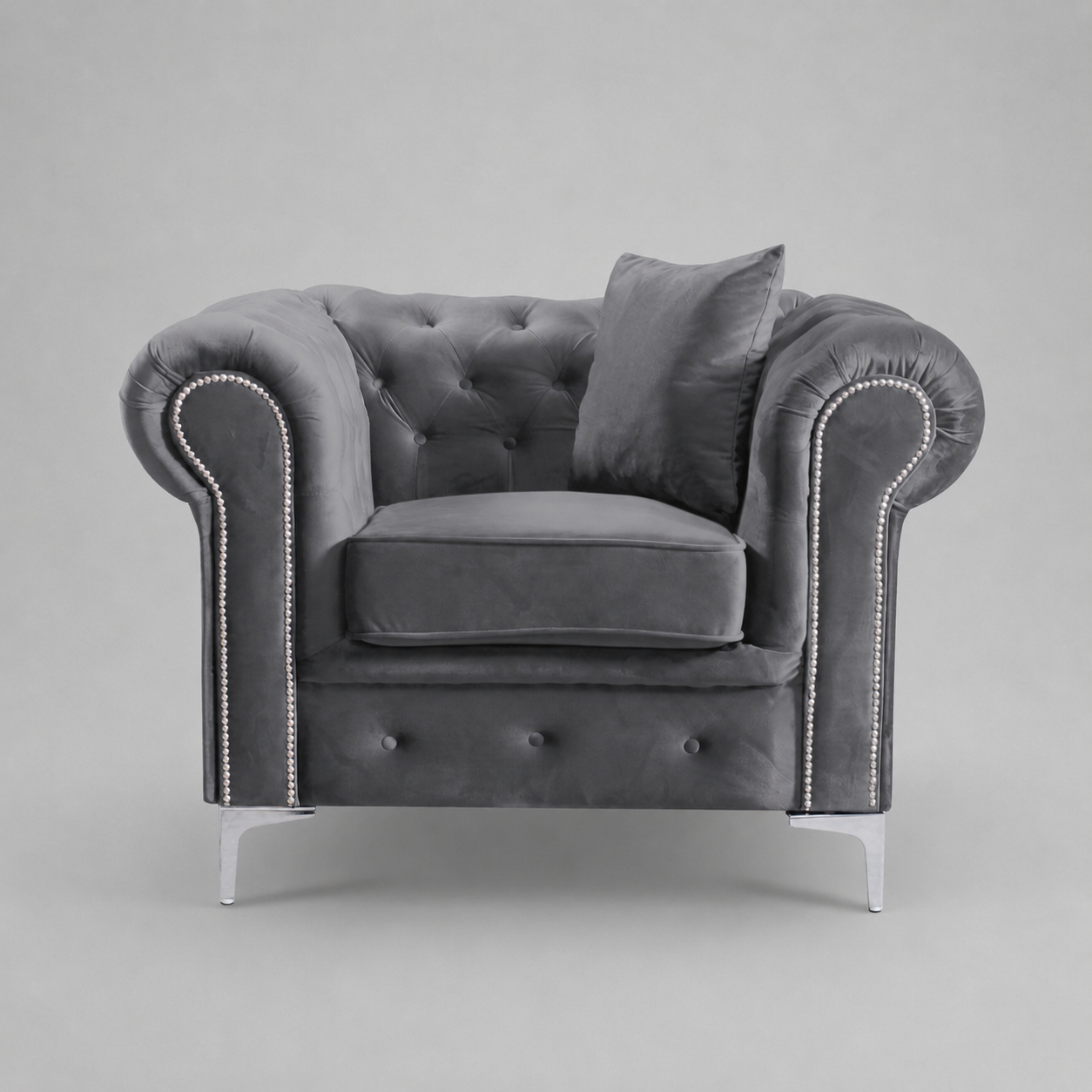 Roma Chesterfield, Grey, 1 seater