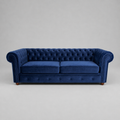Infinity Plush Fabric, 3 Seater, Blue